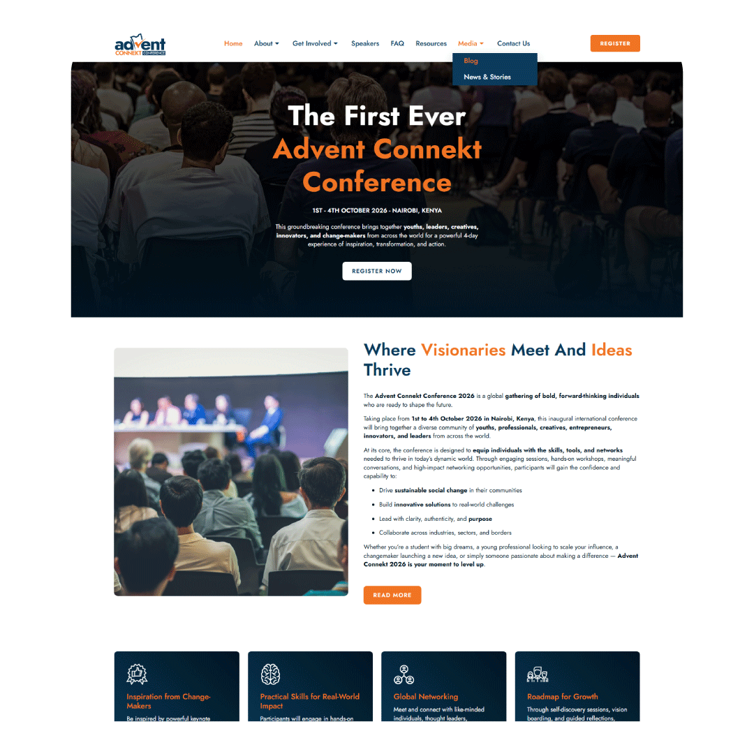 Advent Conference Sites Screen Shots
